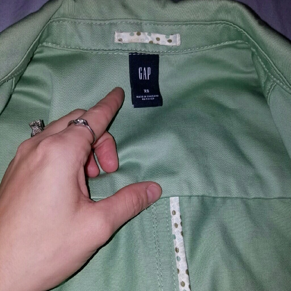 Gap Cool Weather Front Button And Belted Green Ja… - image 2